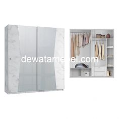 Lemari Pakaian Pintu Geser - Siantano LP Marble 4D SL / Marble